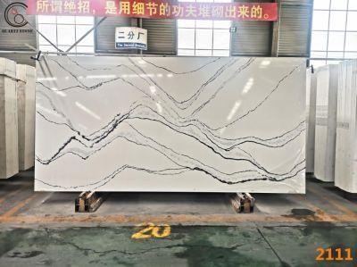 Artificial Calacatta Quartz Slab Pure White Colorful Quartz Stone