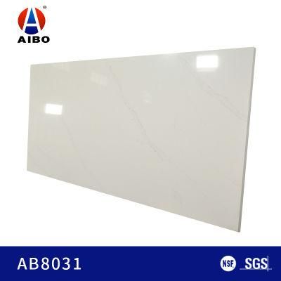White Calacatta Artificial Quartz Solid Surface Material with 3200*1800*30mm Size