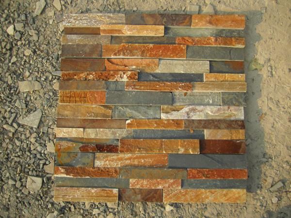 Rusty Cultural Stone Natural Slate Wall Cladding Stone Panel Split Surface