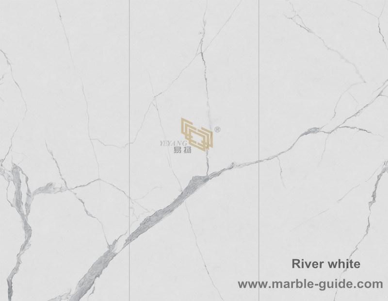 Artificial Stone River White Sintered Stone Slabs for Background/Wall/Decoration/Table/Countertop