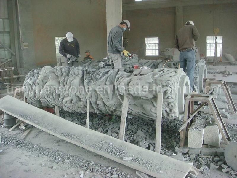 Greek Style Large Granite Marble Columns with Dragon for Interior Exterior