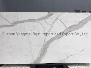 Polished Calacatta Oro/Statuario/Statuary White Marble Tiles Stone Slab Marble Flooring Tile/Marble Countertop