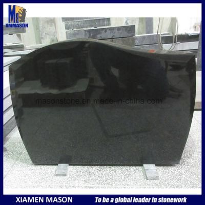 Wave Memorial Headstone in Black Granite