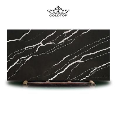 5019 Nero Marquina Bathroom Vanity Wall Panels Kitchen Cabinet Countertops Island Worktop Table Tops Artificial Stone Slab Quartz Tiles