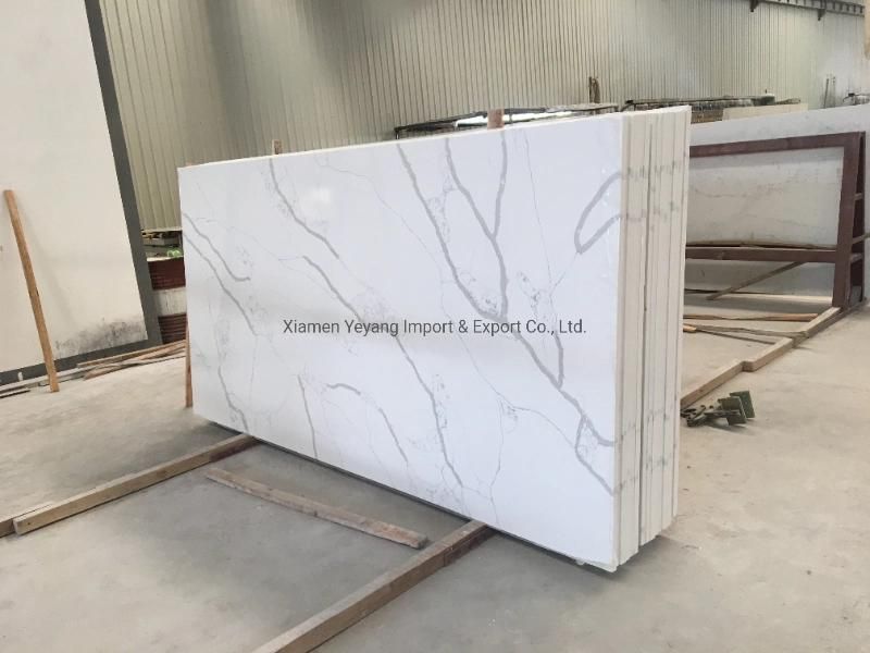 Calacatta Quartz Slabs for Kitchens/Bathroom Design Solid Surface Stone Tiles/Slabs/Countertop