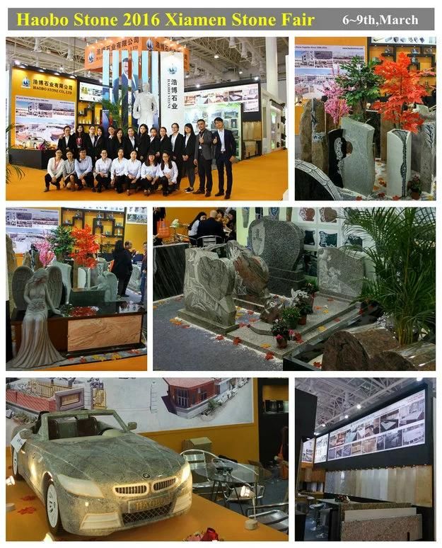 Half Ogee Blue Pearl Granite Lawn Headstones for UK Market