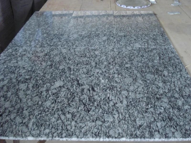 Chinese Seawave Flower Grey Grantie Natural Granite Stone Polished Half Slab