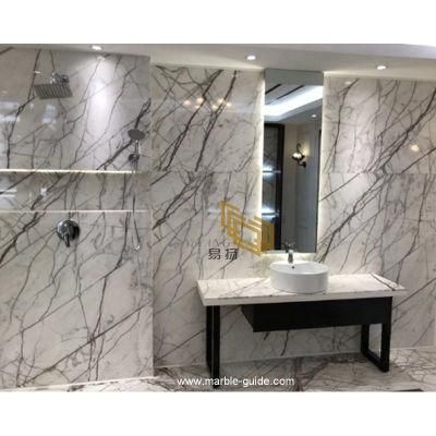 Natural Polished Milas Lilac White Turkish Marble with Veins for Bathroom/Vanity Top/Floor