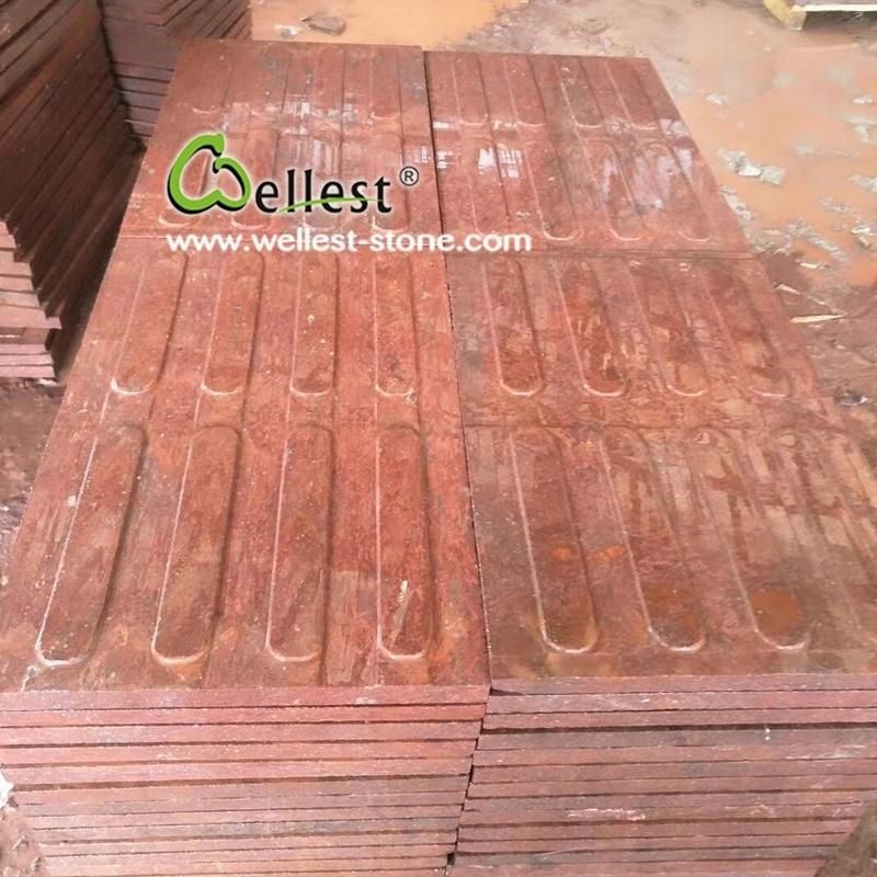 Red Porphyry Tactile Tile, Granite Blind Paving Stone