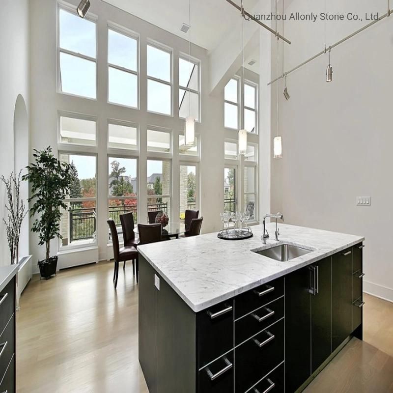 China Factory Natural Stone Snow White Marble Kitchen Benchtop