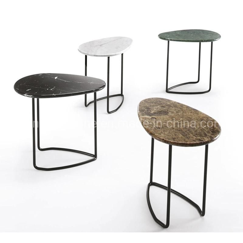 Modern Golden Metal Marble Coffee Side Table Customized