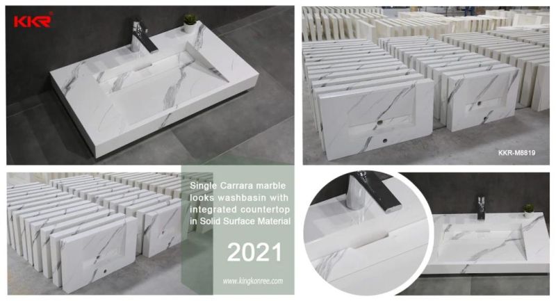 White Marble Customized Bathroom Vanity Top for Hotel Decoration