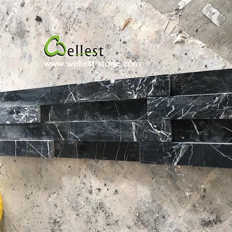 Culture Stone Panel, Nero Marquina Black Marble, Marble Panel, Wall Stone
