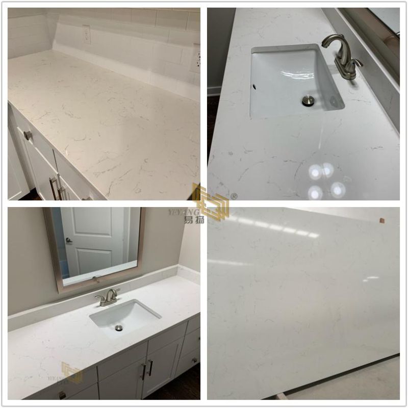 White/Grey/Calacatta Quartz for Kitchen/Bathroom Home decoration Project Engineering