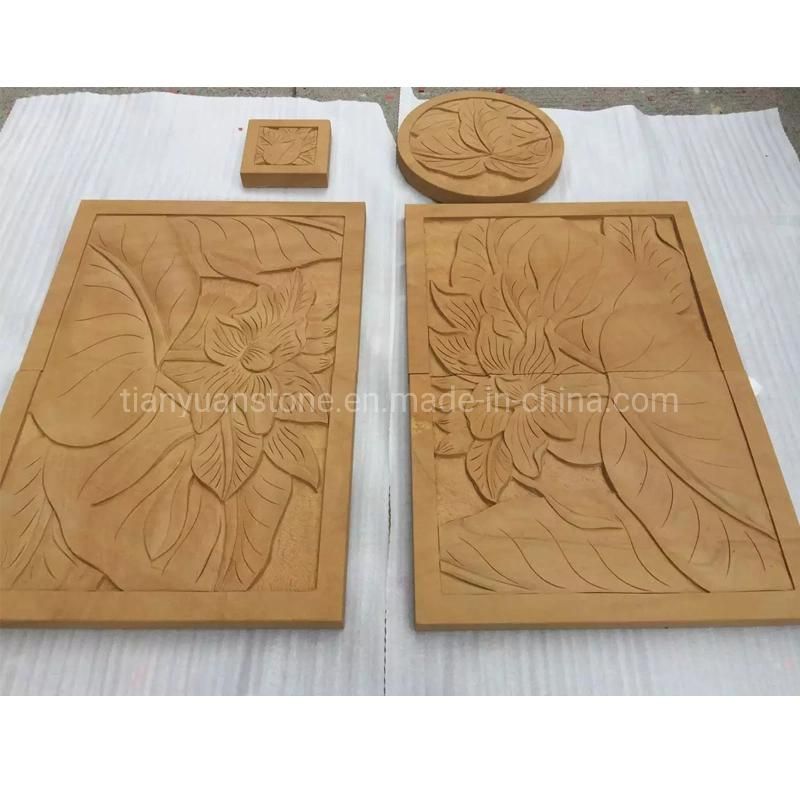 Sculpture Carving Relievo Decoration Sandstone Wall Panel