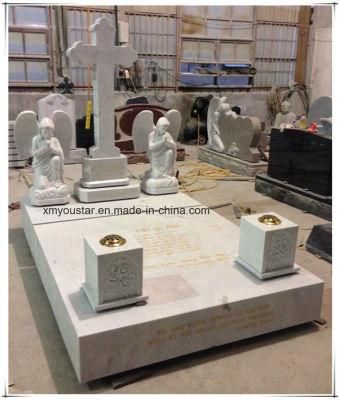 White Marble Cross Angel Stone Sculpture Australia Tombstone Grave Markers