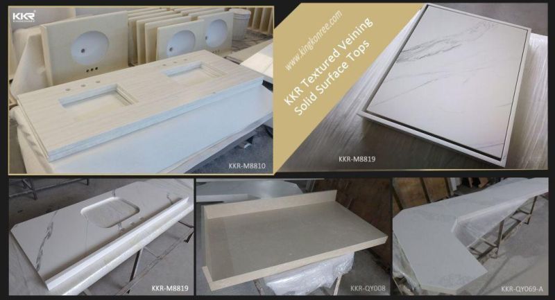 Marble Color Solid Surface Countertops Bathroom Worktops Concrete Vantiy