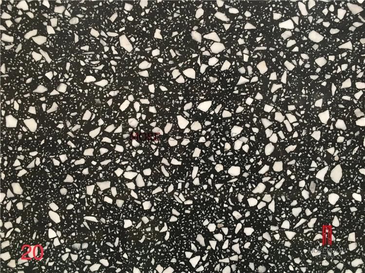 600X600 Cut to Size Valentino Black Terrazzo with White Crushed Stone