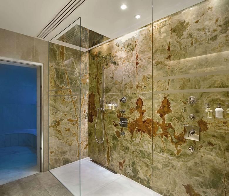 Factory Directly Price Bathroom Design Green Onyx Slab Marble Wall