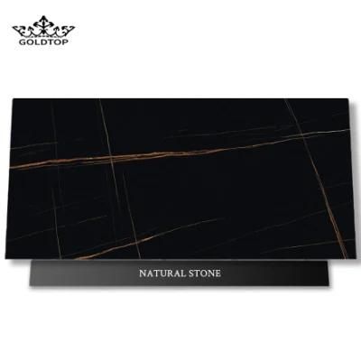 Kitchen Countertops Worktop Table Tops Floors Tiles Bathroom Vanity Natural Stone Slab Marble Lauren Black Gold