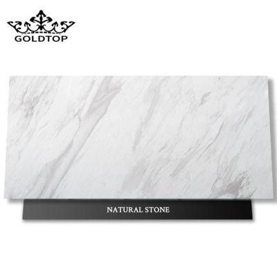 China Natural Stone Slabs Polished Volakas White Marble for Bathroom Floor/Wall Tiles Countertop/Vanity Top Decoration