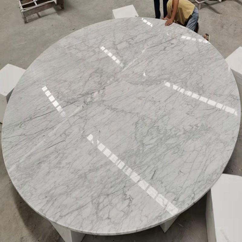 Beautiful White Stone Bianco Carrara Marble Worktops Dining Table Top
