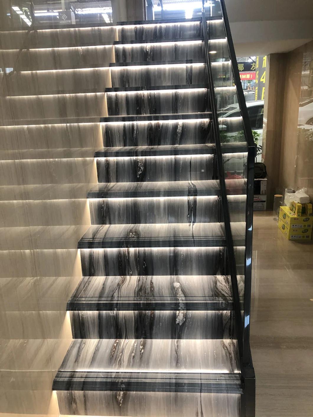 Natural Stone Stair Step of Palissandro Bule/Palissandro White