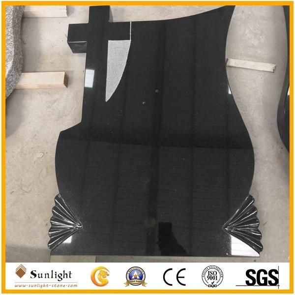 India Black Granite Book Bible Style Tombstone for Cemetery