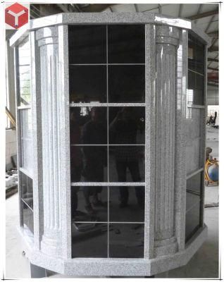 72 Niche Gray Granite Black Granite Columbarium Wall for Graveyard