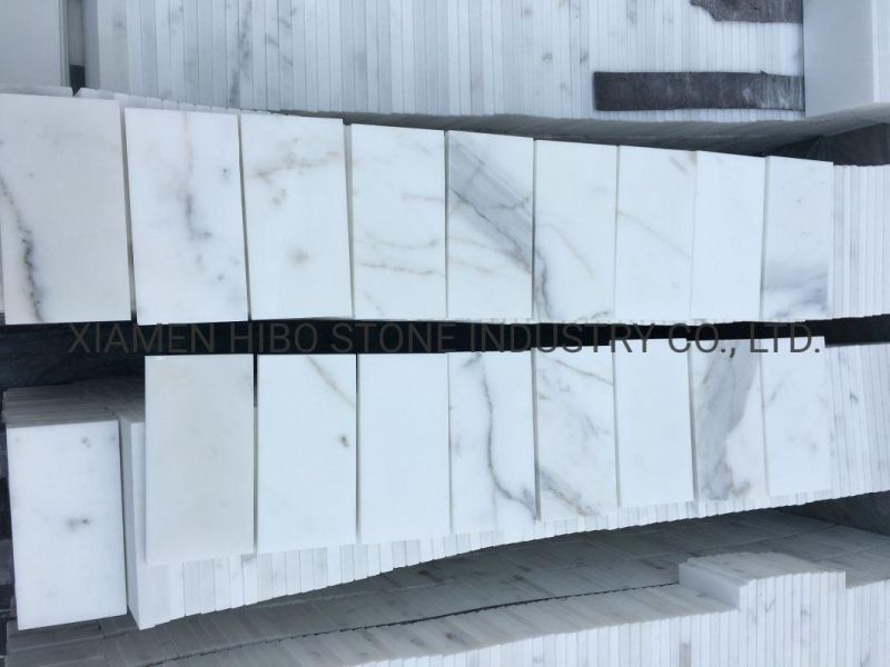Italian White Calacatta Gold/Thassos/Carrarawhite/Oriental White 3X6 Polished Marble Tile
