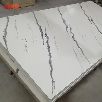 Textured Marble Look Solid Surface Stone Wall Panel for Decoration