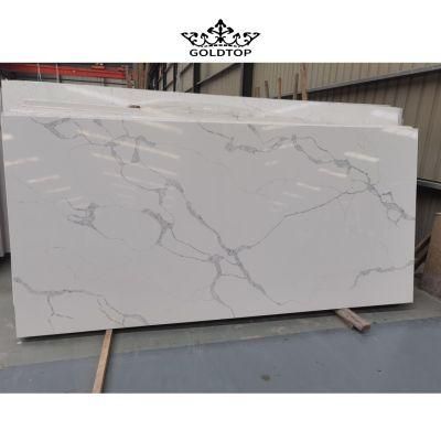 Chinese Ornament Artificial Stone Polished/Honed Surface Black/White/Beige Vein Kitchen/Bathroom/Living Room Countertop Stream Quartz for Home