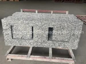 White Mist Vanity Top with Double Sinks