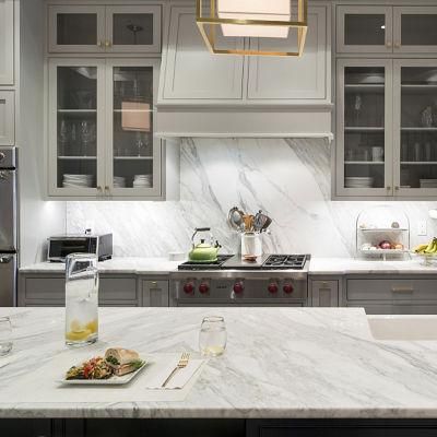 White Polished Marble Tiles for Kitchen Countertops and Home Decoration