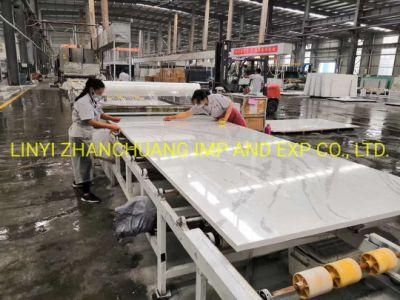Marble Textures Calacatta White Quartz Engineered Stone for Countertop