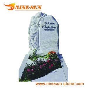 European Type White Granite Tombstone
