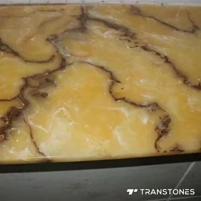 Transtones Alabaster Stone Sheet Reception Desk &amp; Counter Top Decors
