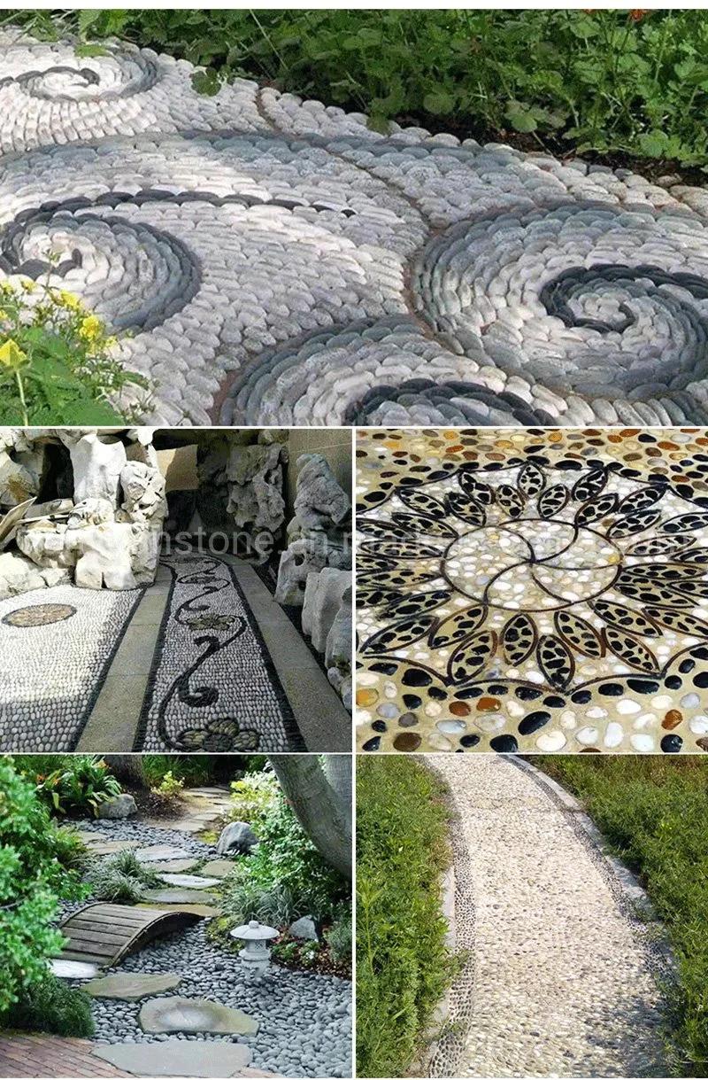 Natural Stone Pebble Mosaic Tile with Oval Shape for Home Decoration