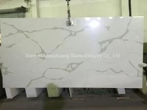 White Calacatta Quartz Style Slabs Custom for Hospitality Multi-Family Projects