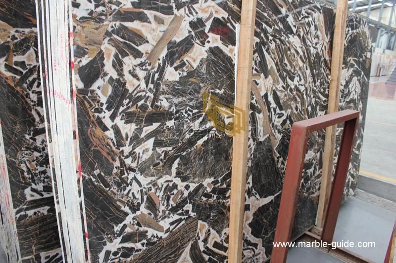 Natural Polished Black/Brown Marble Stone Tiles for Flooring/Wall/Table