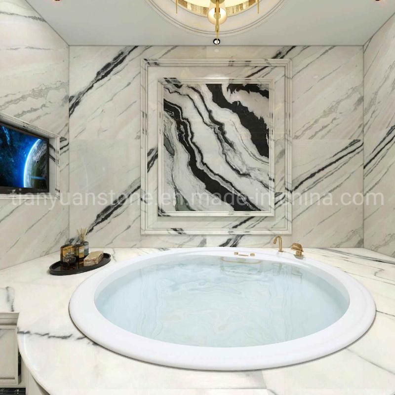 White Marble Panda White Kitchen Counter Top/Dinner Top and Vanity Top