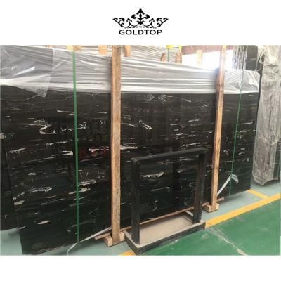 Factory Directly Price Nero Italian Black Marble Countertop Slab for Kitchen Backplash