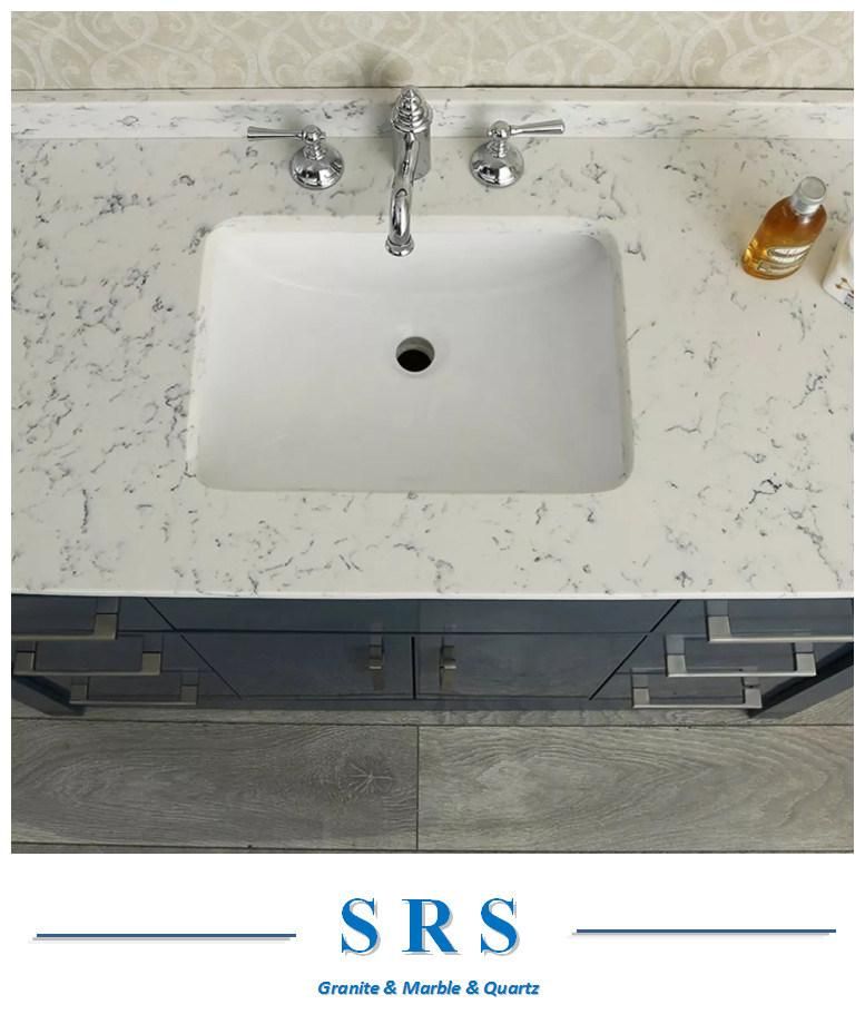 Artificial Carrara White Quartz Slabs Floor Tiles Wall Tiles Countertop Windowsill