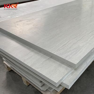 Cool White Base with Soft Gray Veining Solid Surface