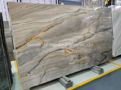 Luxury Nature Aquamarine Blue Quartzite Slab Blue Marine Quartzite