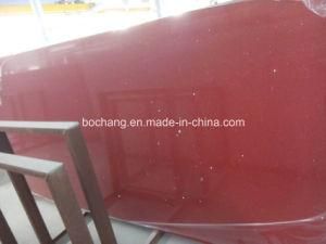 Red Mirror Artificial Quartz Slab for Tile Countertop