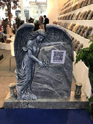 New Wiscont White Granite Angel Gravestone