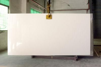 China Misty White Marble Look Engineered Artificial Kitchen Countertops Man Made Quartz Stone