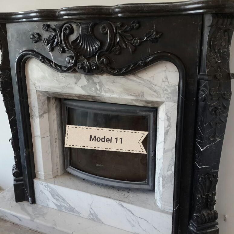 Hand Carved Classic White Marble Fireplace for Home Decoration
