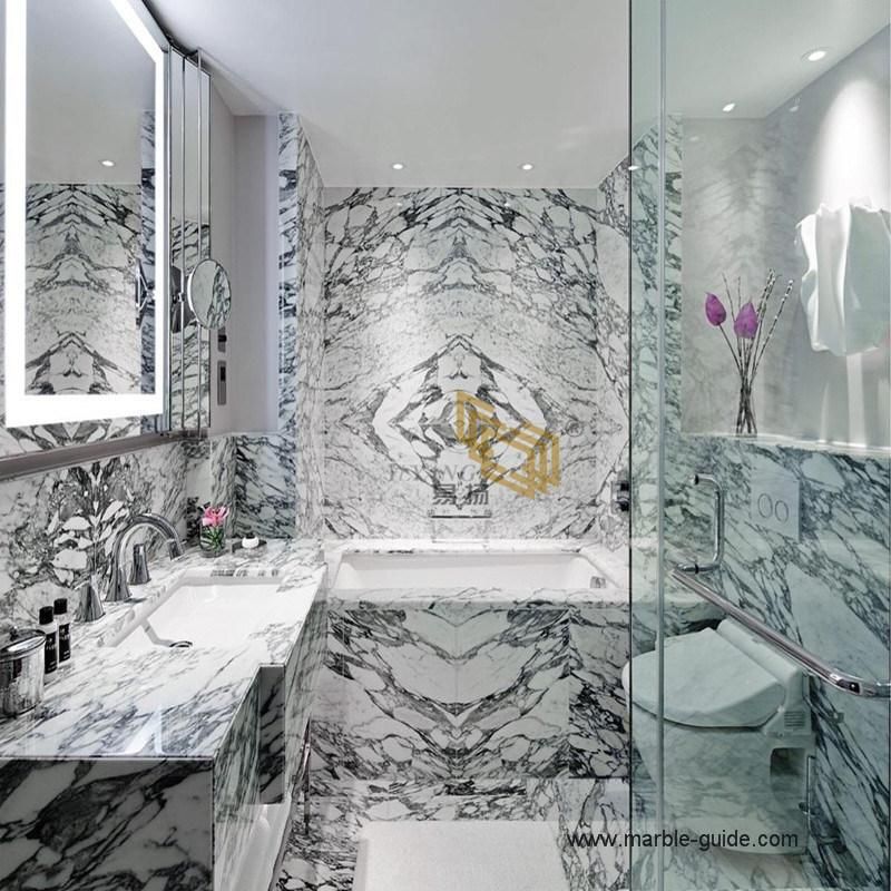 Arabescato Carrara White Marble Tile for Flooring/Wall Marble Slab for Kicthen/Bathroom/Vanity/Countertop